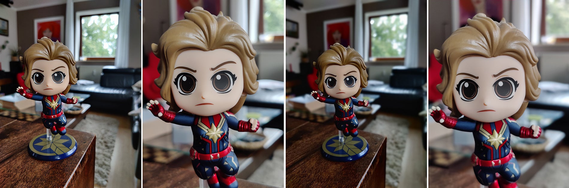 De izquierda a derecha: foto normal, foto normal zoom 2x, foto en modo retrato, y foto en modo retrato con zoom 2x. Apenas hay diferencia..