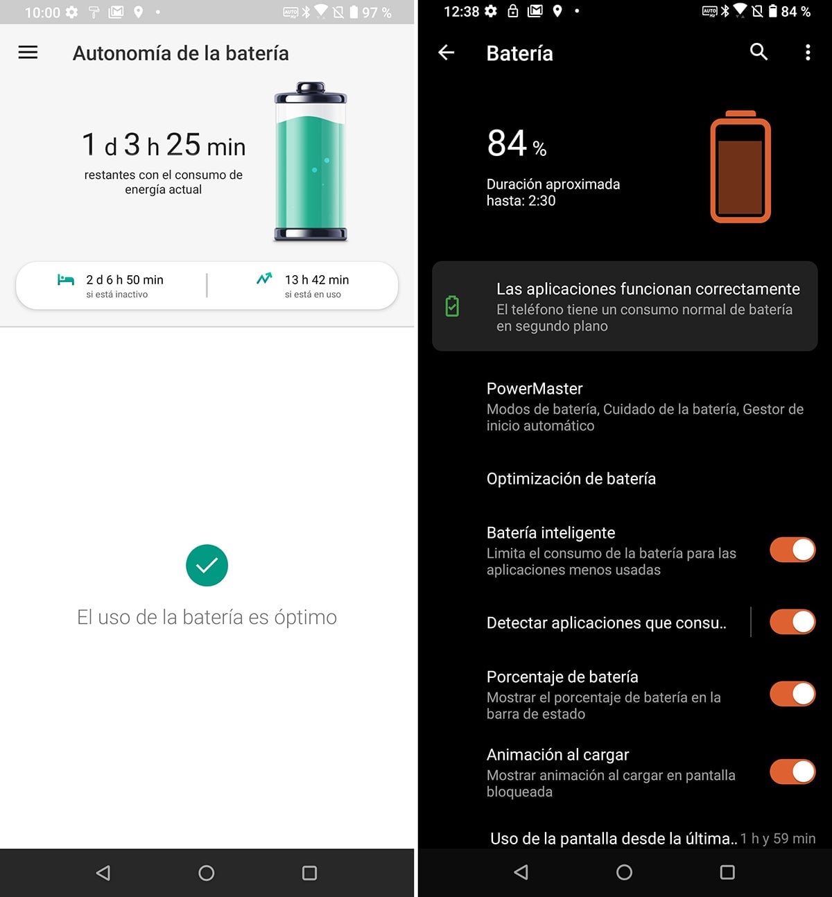 Conviene echarles un vistazo a los ajustes de batería. Hay muchas opciones interesantes.