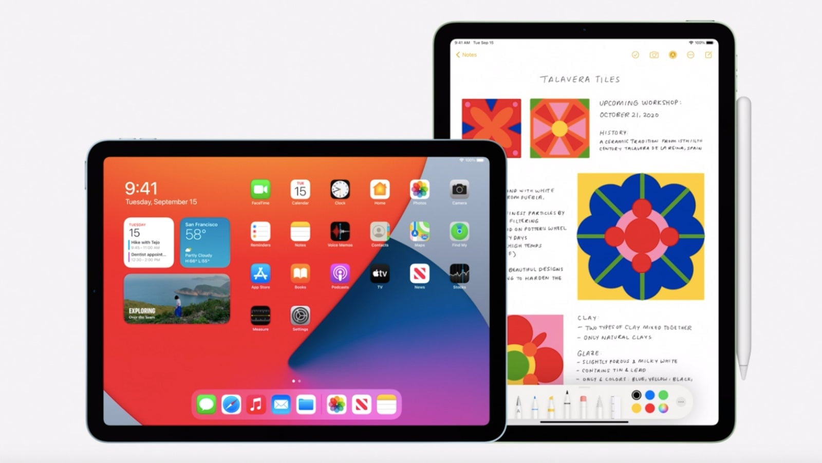 El nuevo iPad Air presenta un diseño más rectangular similar al iPad Pro con biseles más pequeños y un nuevo sensor Touch ID integrado en su botón de encendido.