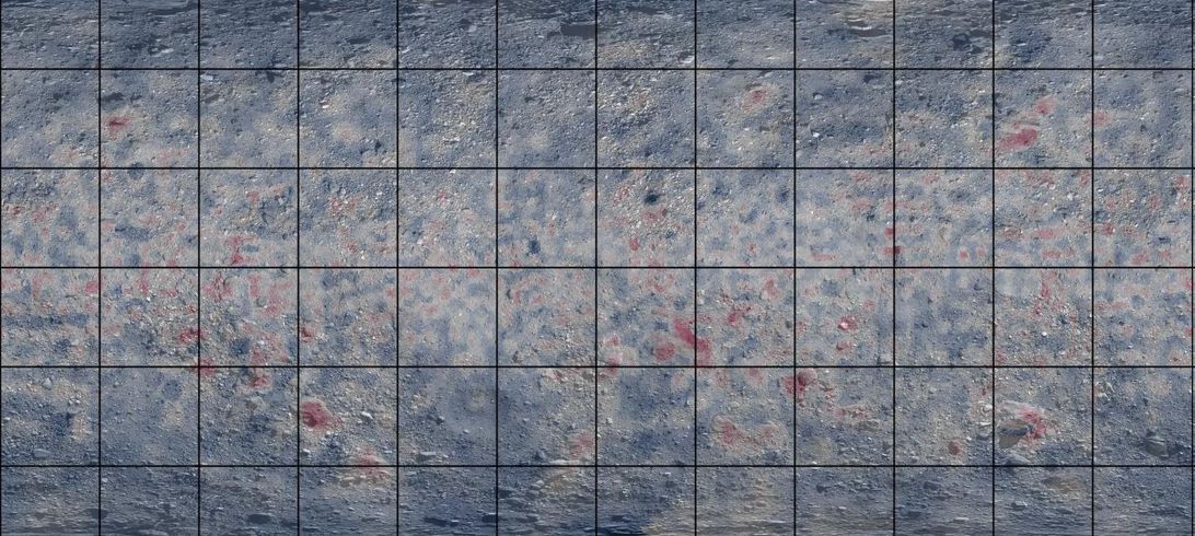 Mapa donde se puede ver las zonas ricas en materiales carbonatados sobre la superficie de Bennu.