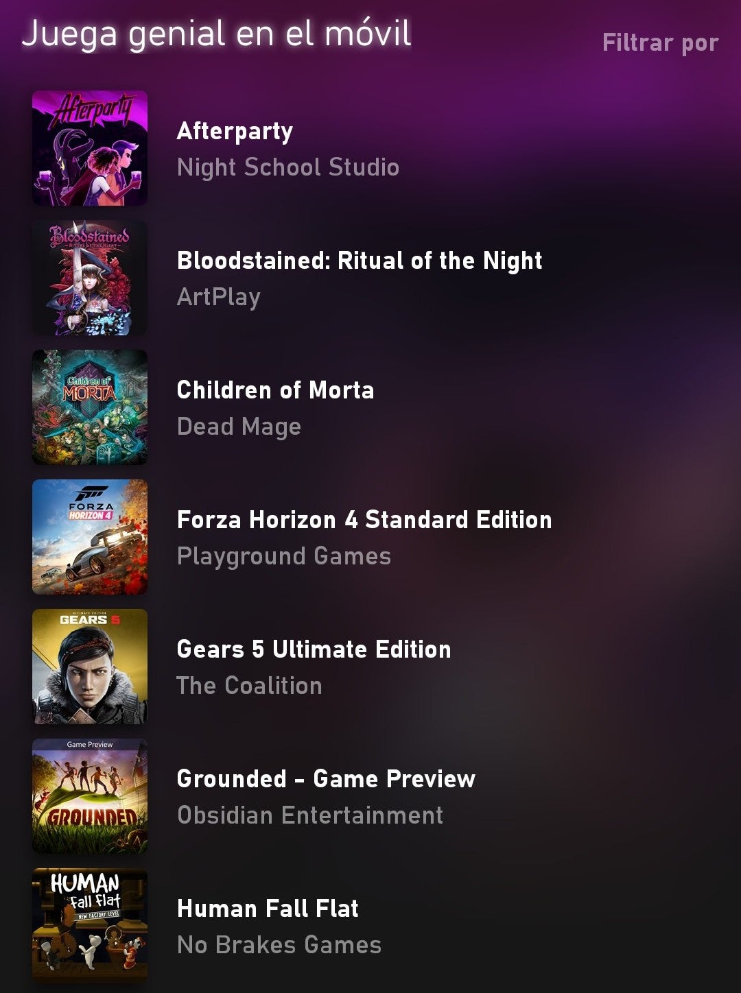 Dentro del catálogo de Microsoft hay una categoría de juegos que han sido optimizados para el móvil.