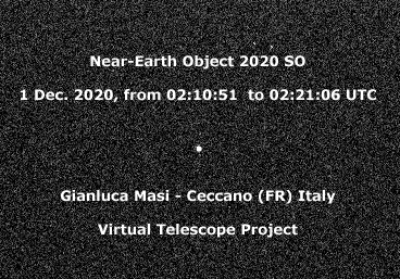 Timelapse que consta de 91 fotogramas, que muestra el cohete propulsor perdido del 1 al 2 de diciembre de 2020. El parpadeo indica su acción de volteo.