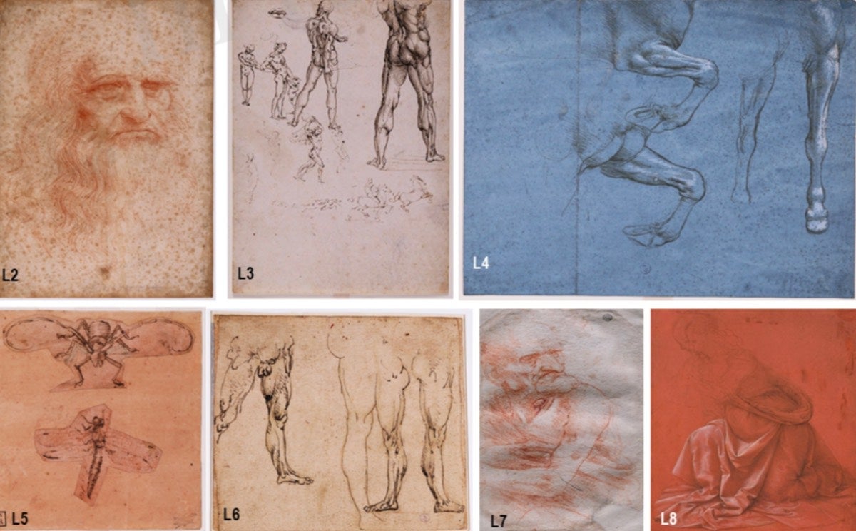 Algunas de las obras de Da Vinci analizadas.