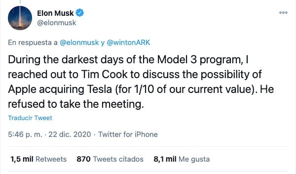 Screenshot: Elon Musk (vía Twitter).