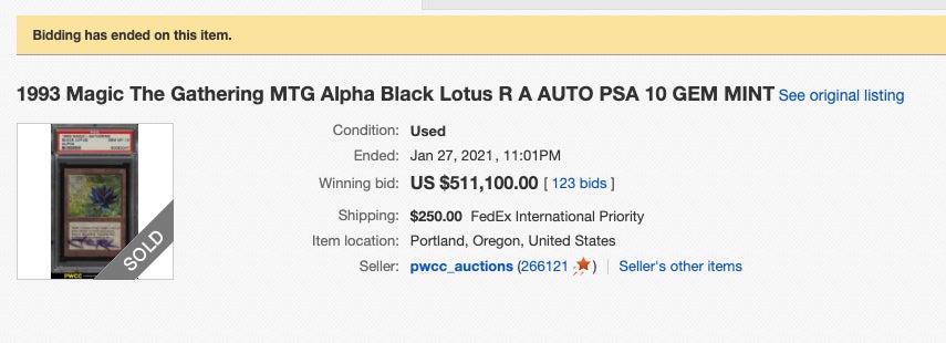 Screenshot: PWCC Auctions / eBay.