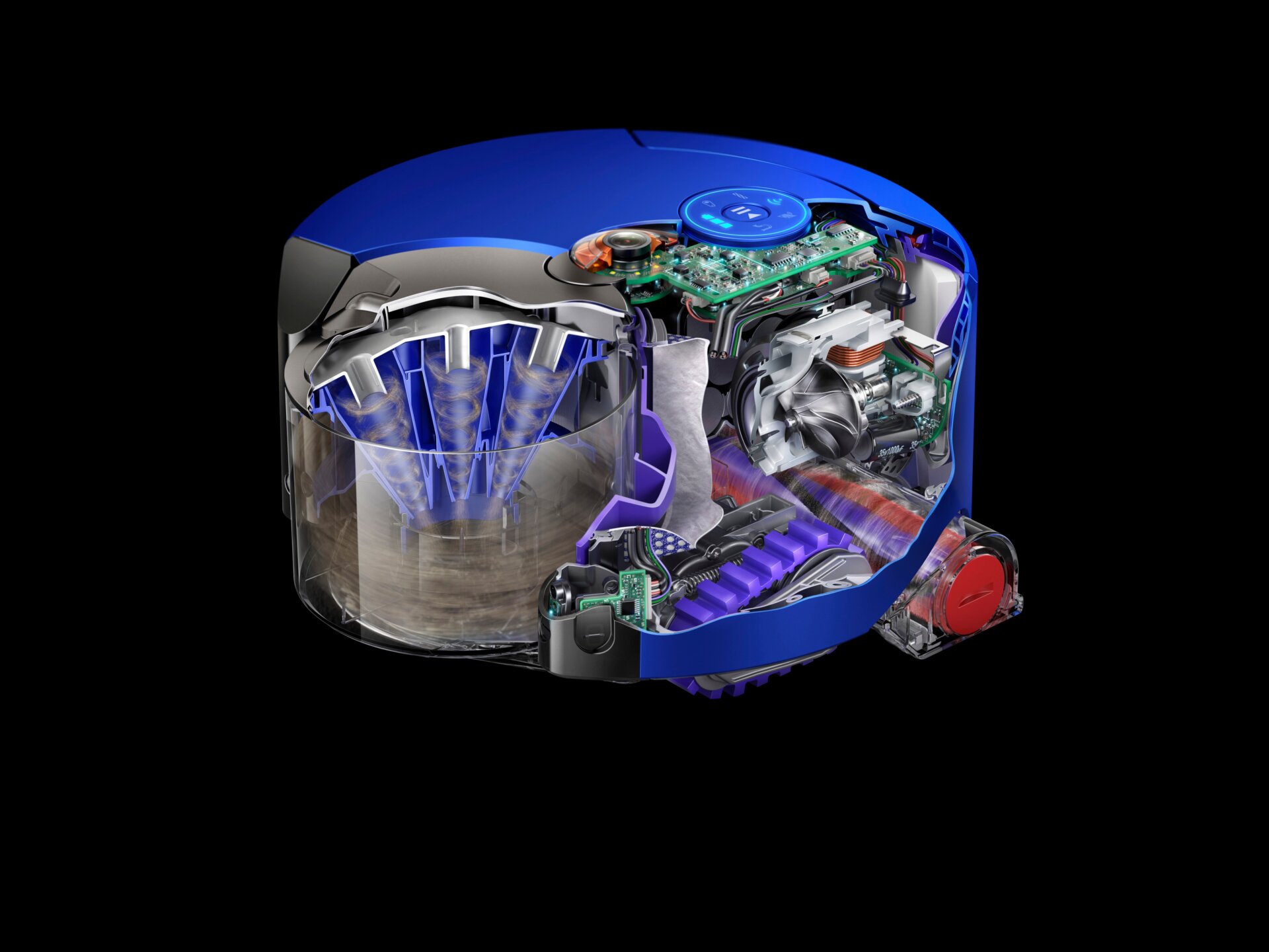 El robot es unos centímetros más alto para poder incluir los motores ciclónicos de la casa