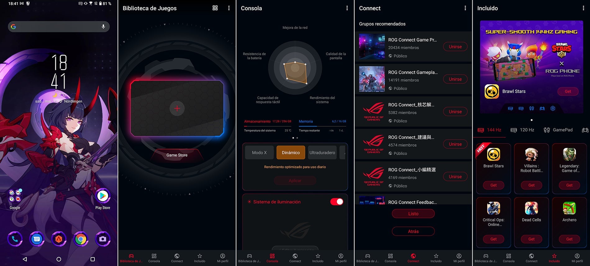 Un paseo por las pestañas de la aplicación Armory Crate, nada más arrancarla.