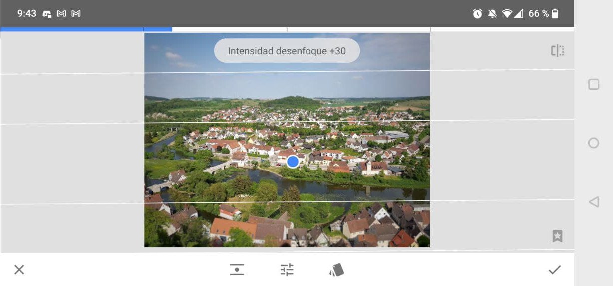 La herramienta de desenfoque de Snapseed.