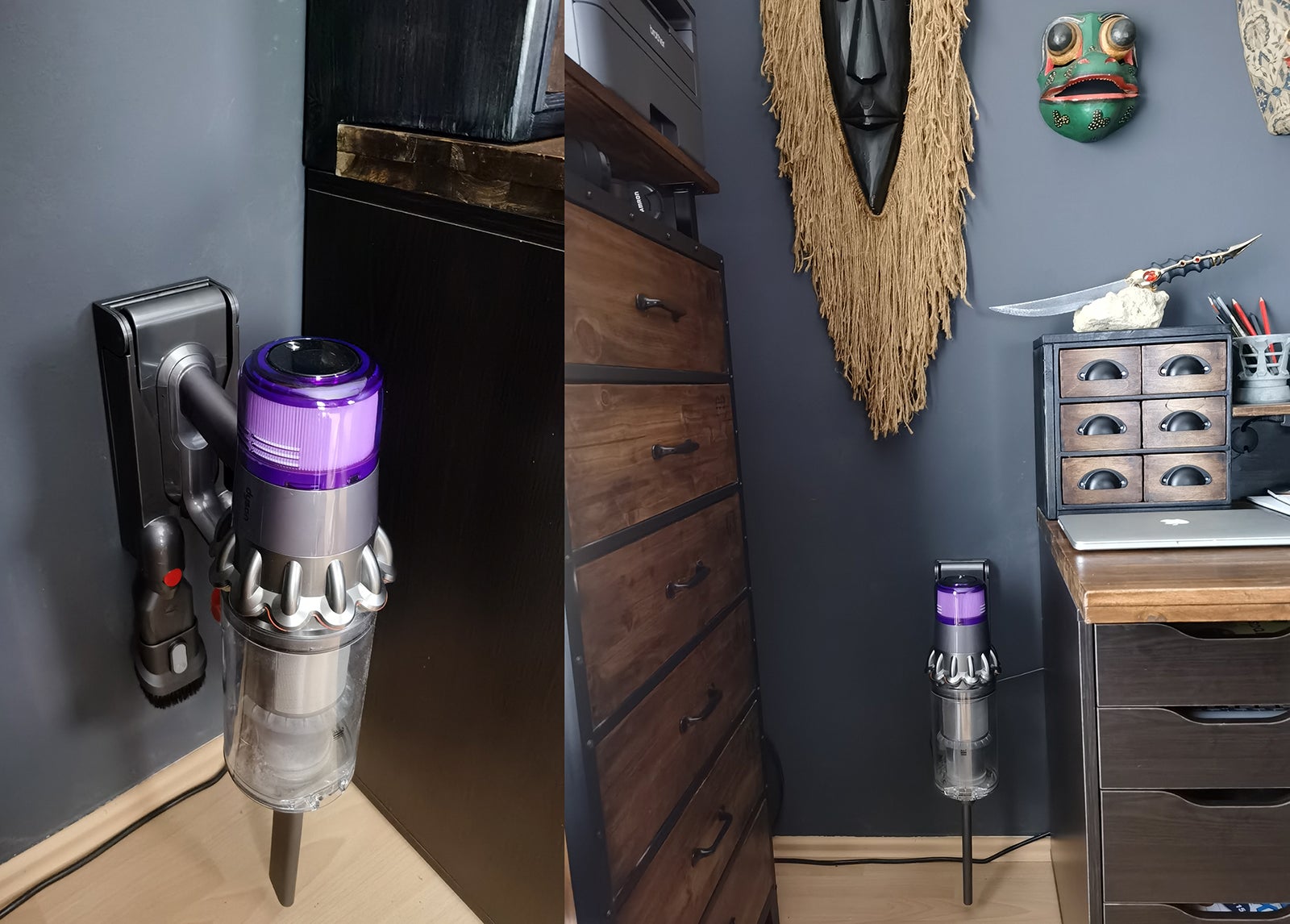 La estación de carga para sujetar a la pared.