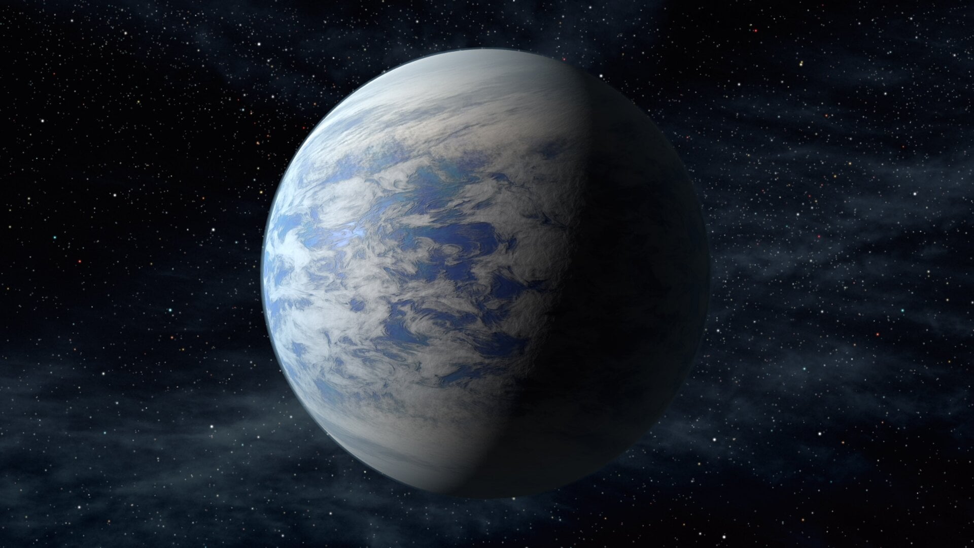 Una ilustración de Kepler-69c, una super Tierra potencialmente habitable.