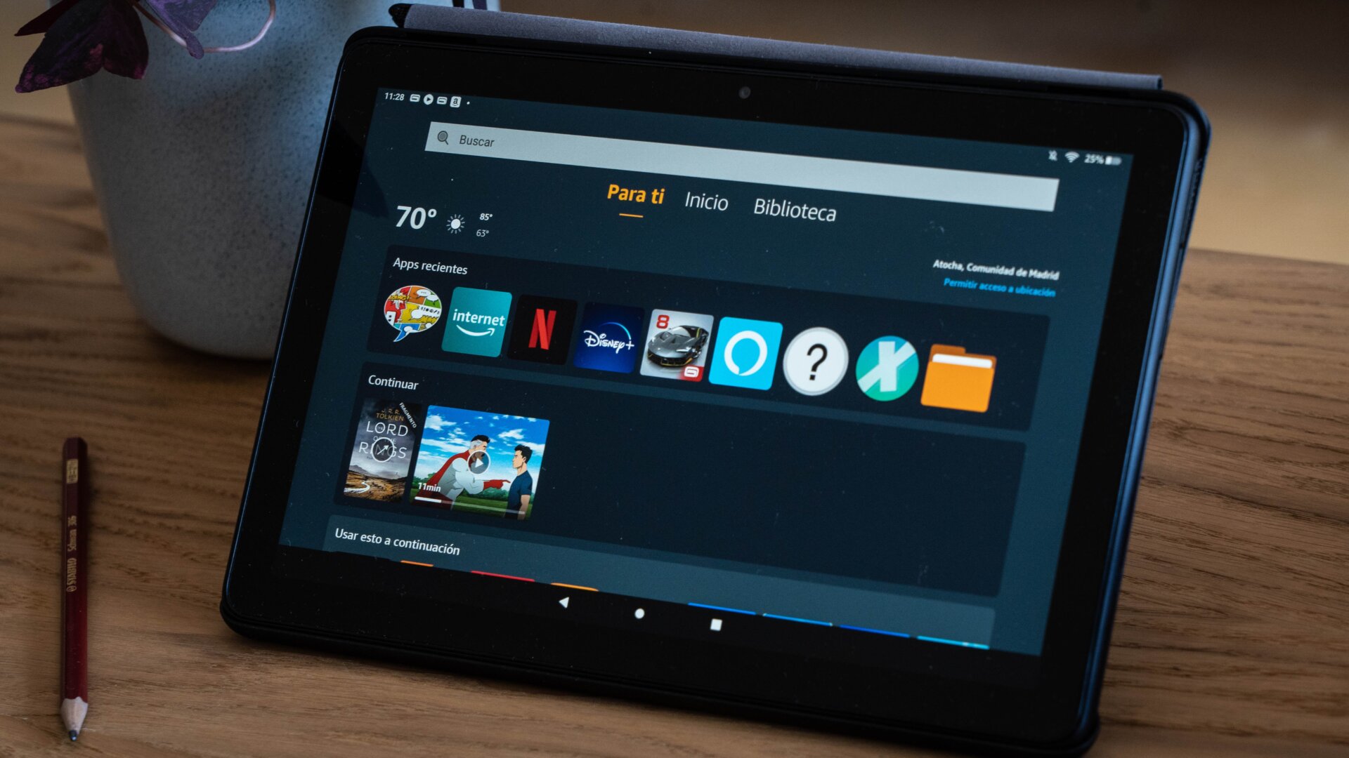 La pestaña “Para ti” te ofrecerá cierta información como el tiempo en tu ciudad y te recomendará contenido y aplicaciones.