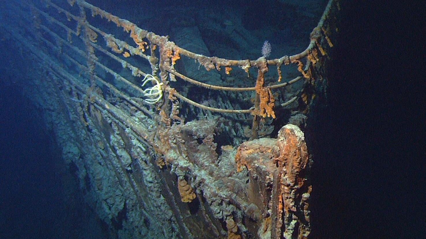 Una imagen de la proa del Titanic.