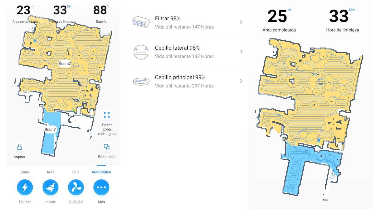 La app Realme Link desde donde se maneja el aspirador es muy completa.