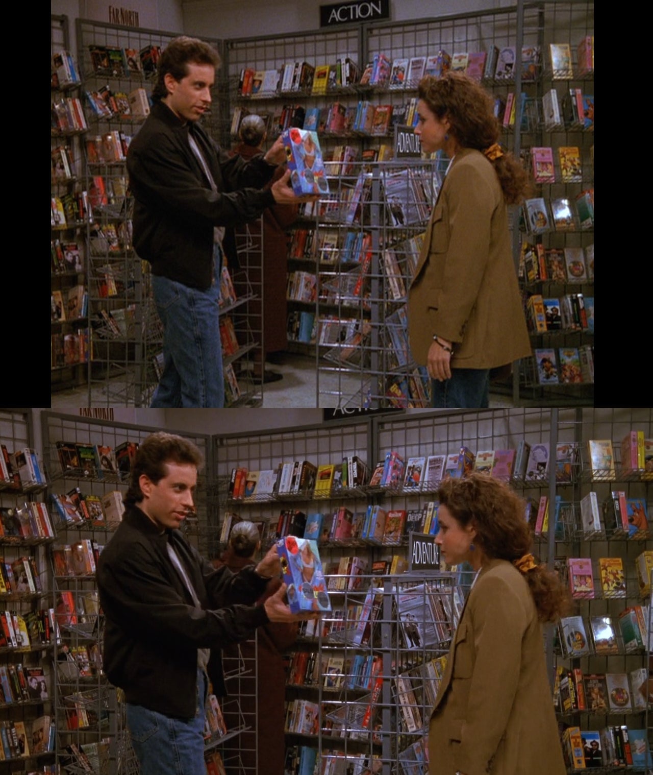 En la imagen superior se ve la serie en 4:3, en la imagen inferior en 16:9.