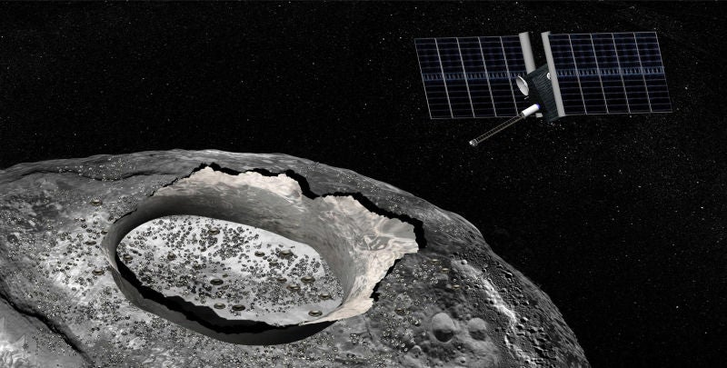 Ilustración del asteroide Psyche 16.