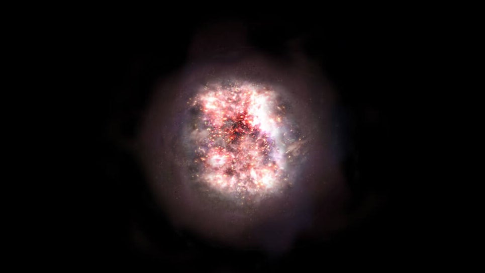 Impresión artística de una galaxia antigua