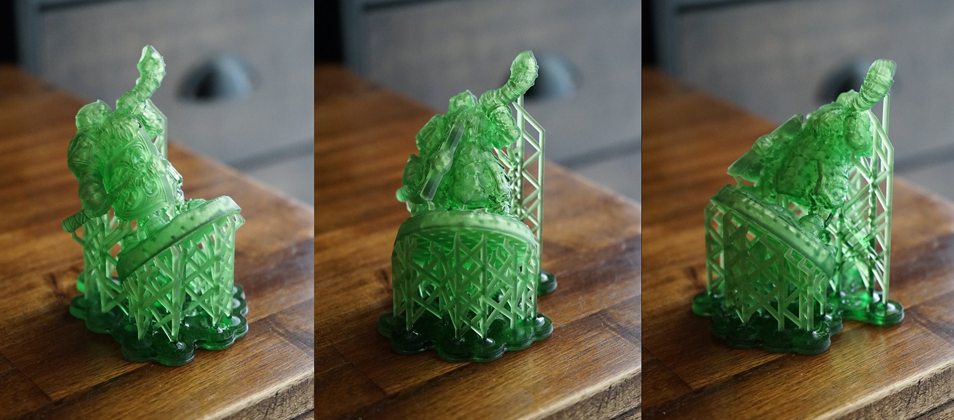 Tres vistas de un espectacular enano creado por Dragon’s Forge Miniatures.