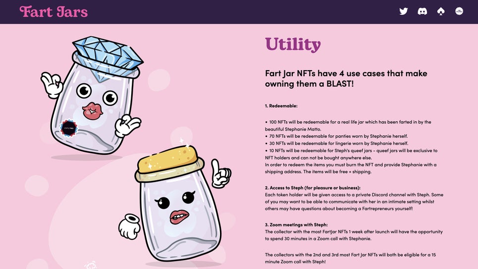 Screenshot: Fart Jars NFT