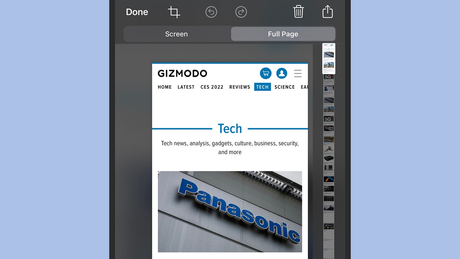 iOS y iPadOS tienen una función nativa de captura de pantalla con desplazamiento, pero solo funciona en un número selecto de aplicaciones de Apple, como 