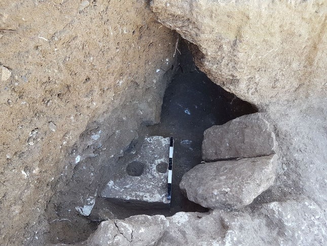Un asiento de inodoro de piedra encontrado en Armon Hanatziv en 2019