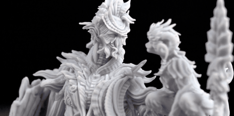 La calidad de detalle que da una impresora de resina sencillamente no se puede conseguir con una de filamento.