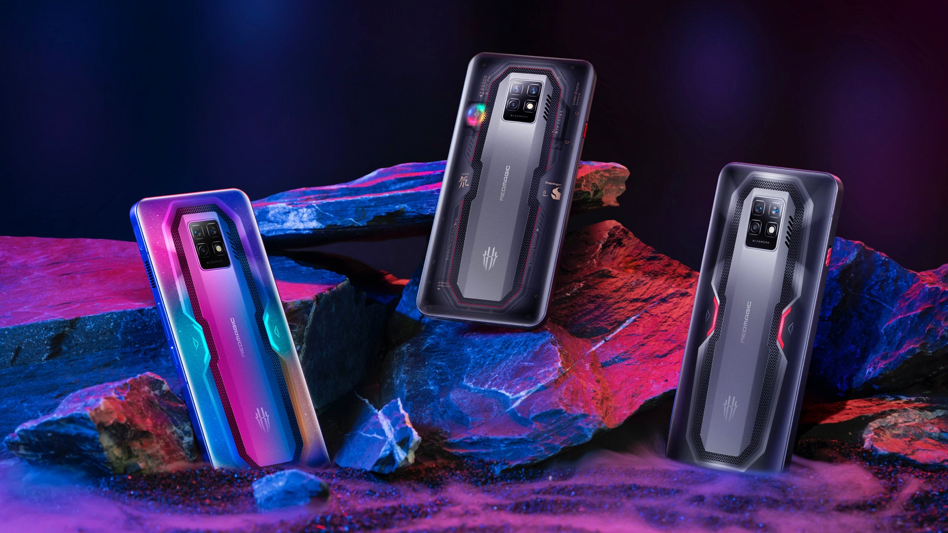 El Redmagic 7 Pro en sus tres versiones de color.