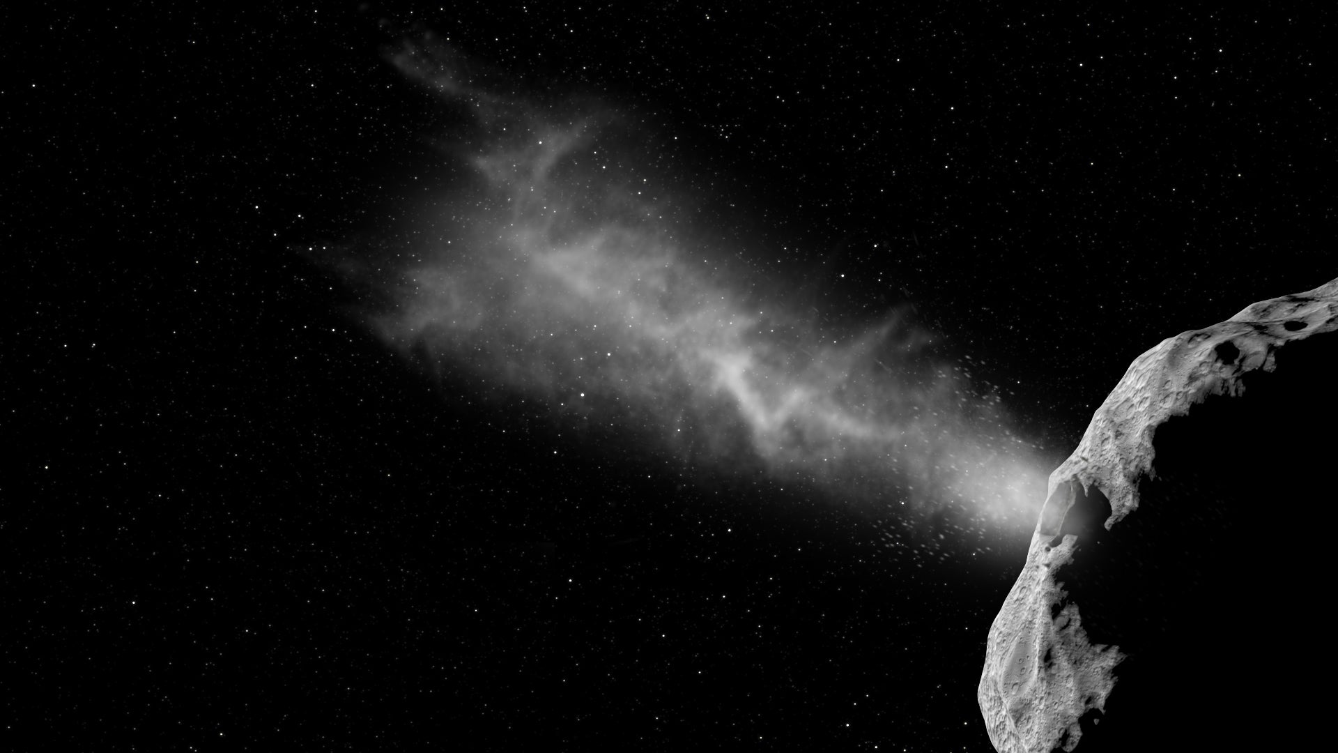 Interpretación artística de Dimorphos poco después de ser golpeado por la nave espacial DART de la NASA. La prueba de impacto cinético propuesta por China probablemente usaría una estrategia similar.
