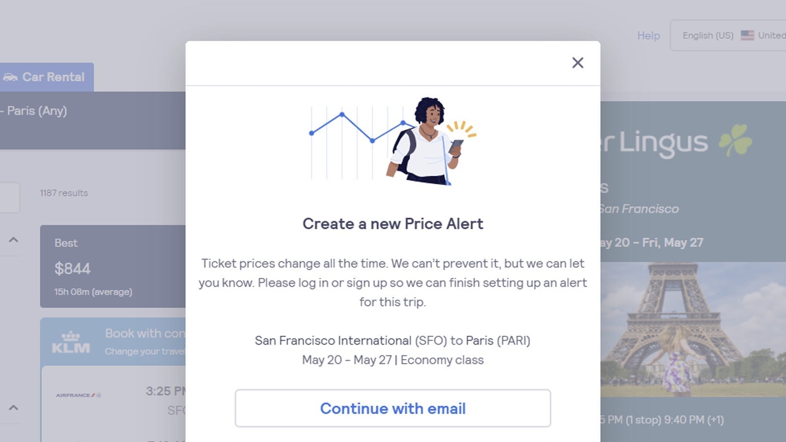 Screenshot: Skyscanner
