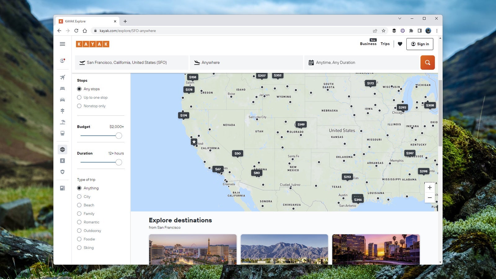 Screenshot: Kayak