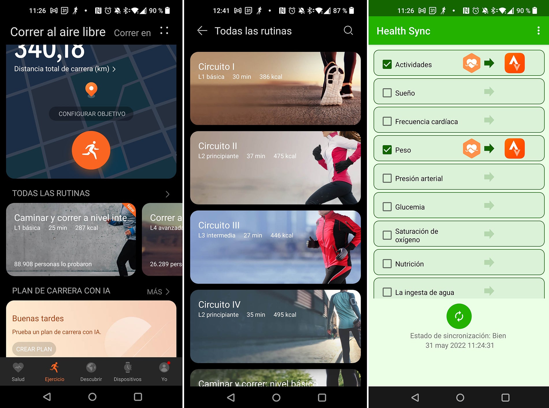 Health Sync es una app de terceros que hace de puente con servicios como Strava o Runkeeper.