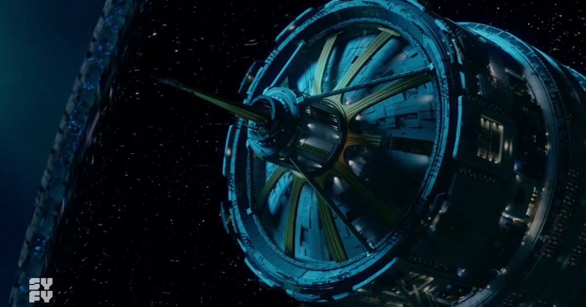 La nave generacional Nauvoo, después reconvertida en la Estación Medina, tal y como aparece en la serie The Expanse.