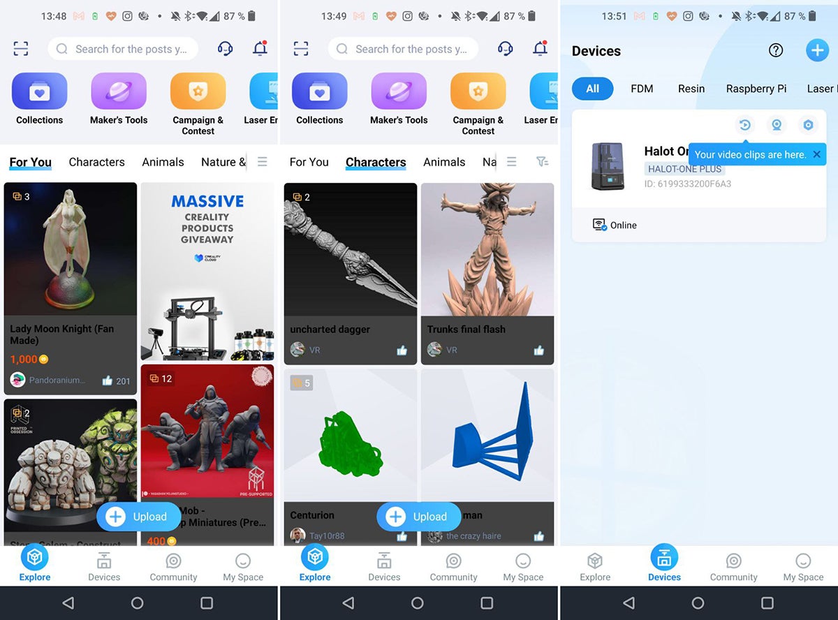 Creality Cloud quiere ser una solución todo en uno para imprimir desde el móvil.