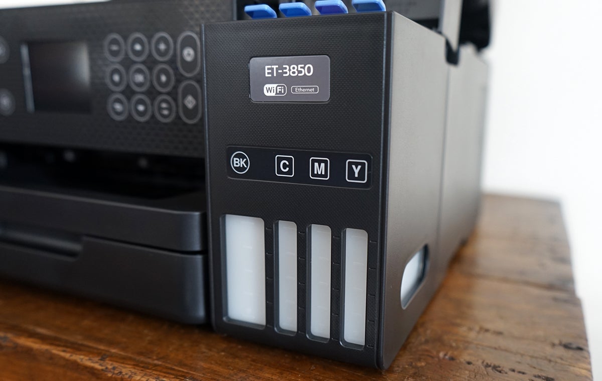 Aspecto de las ventanas por las que se comprueba el nivel de tinta (vacías).