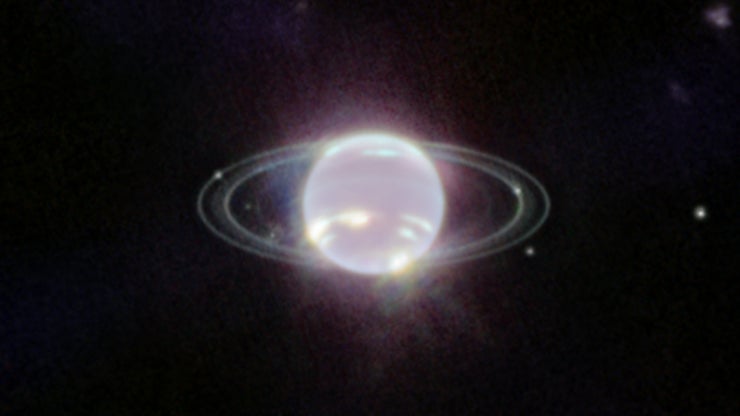 Neptuno y sus anillos vistos por la NIRCam del Webb