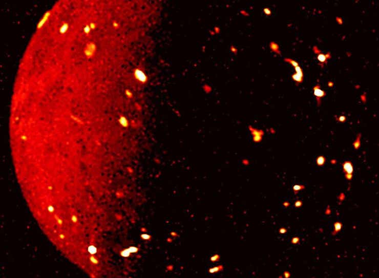 Io visto por el Mapeador de Auroras Infrarrojo Joviano.