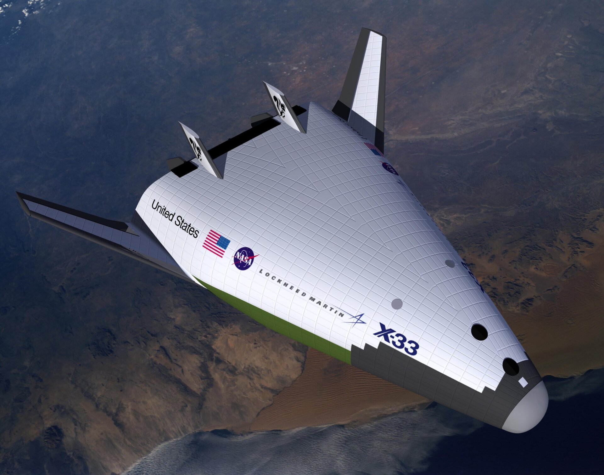 Una concepción de la NASA del X-33 de 1997.