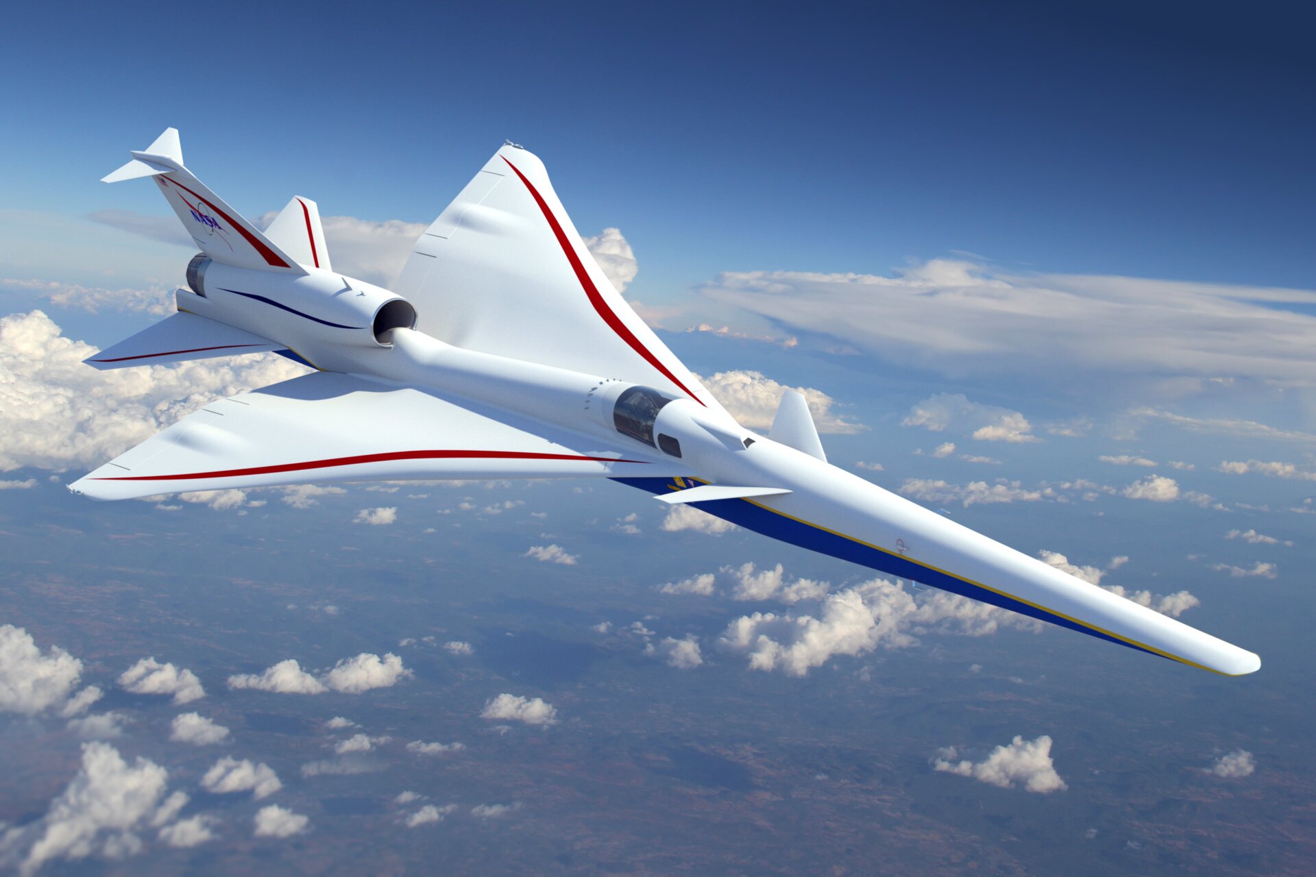 Arte conceptual del supersónico X-59.
