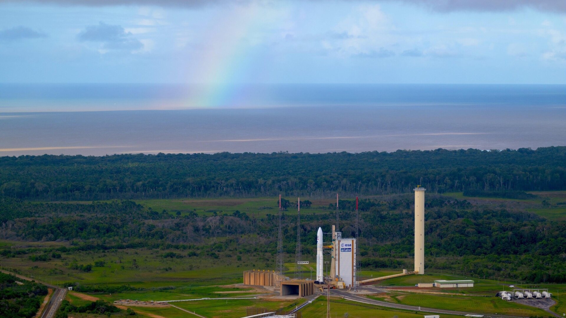 El último Ariane 5 que lanzará una misión de la ESA en la rampa de lanzamiento de Kourou con la sonda JUICE