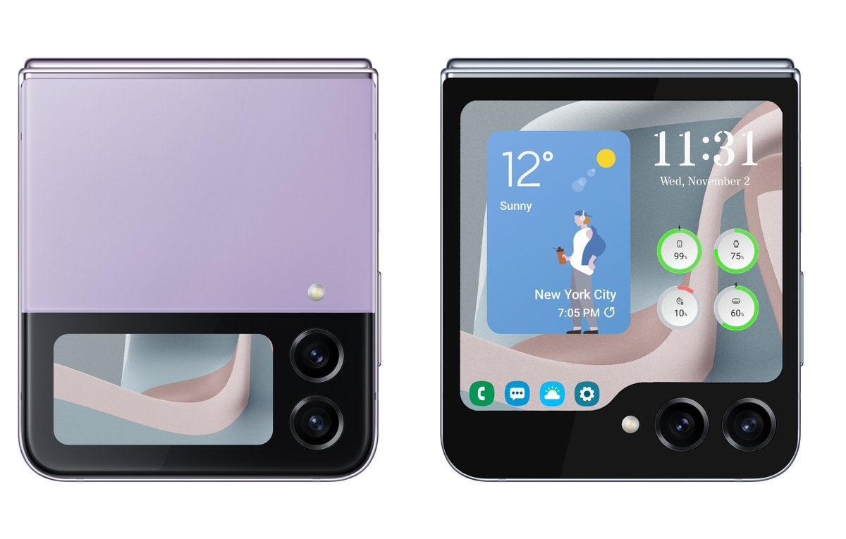 Izquierda: el Galaxy Z Flip 4. Derecha: filtración del Galaxy Z Flip 5.