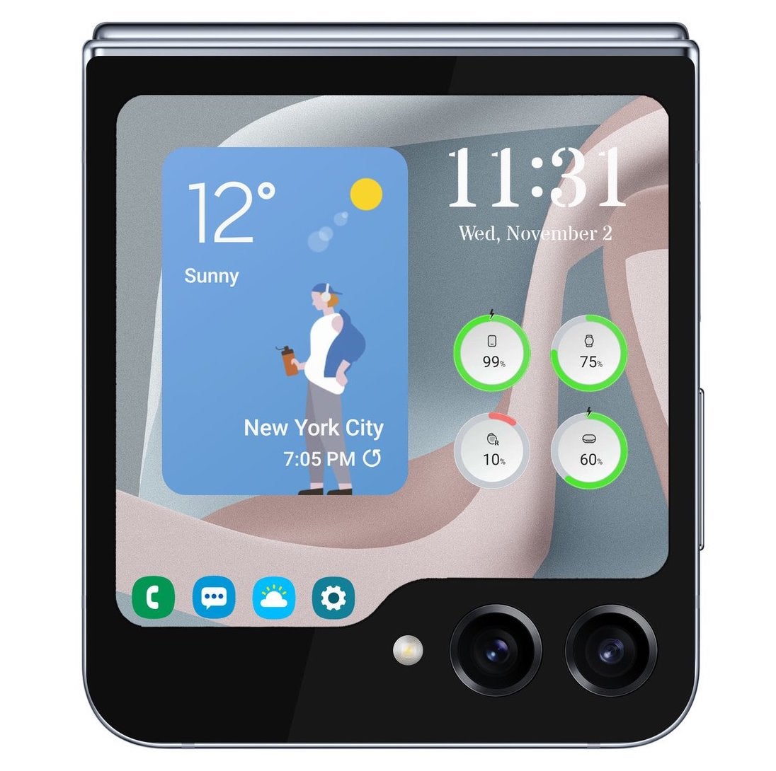 Así sería el diseño del nuevo Samsung Galaxy Z Flip 5 con pantalla externa más grande.