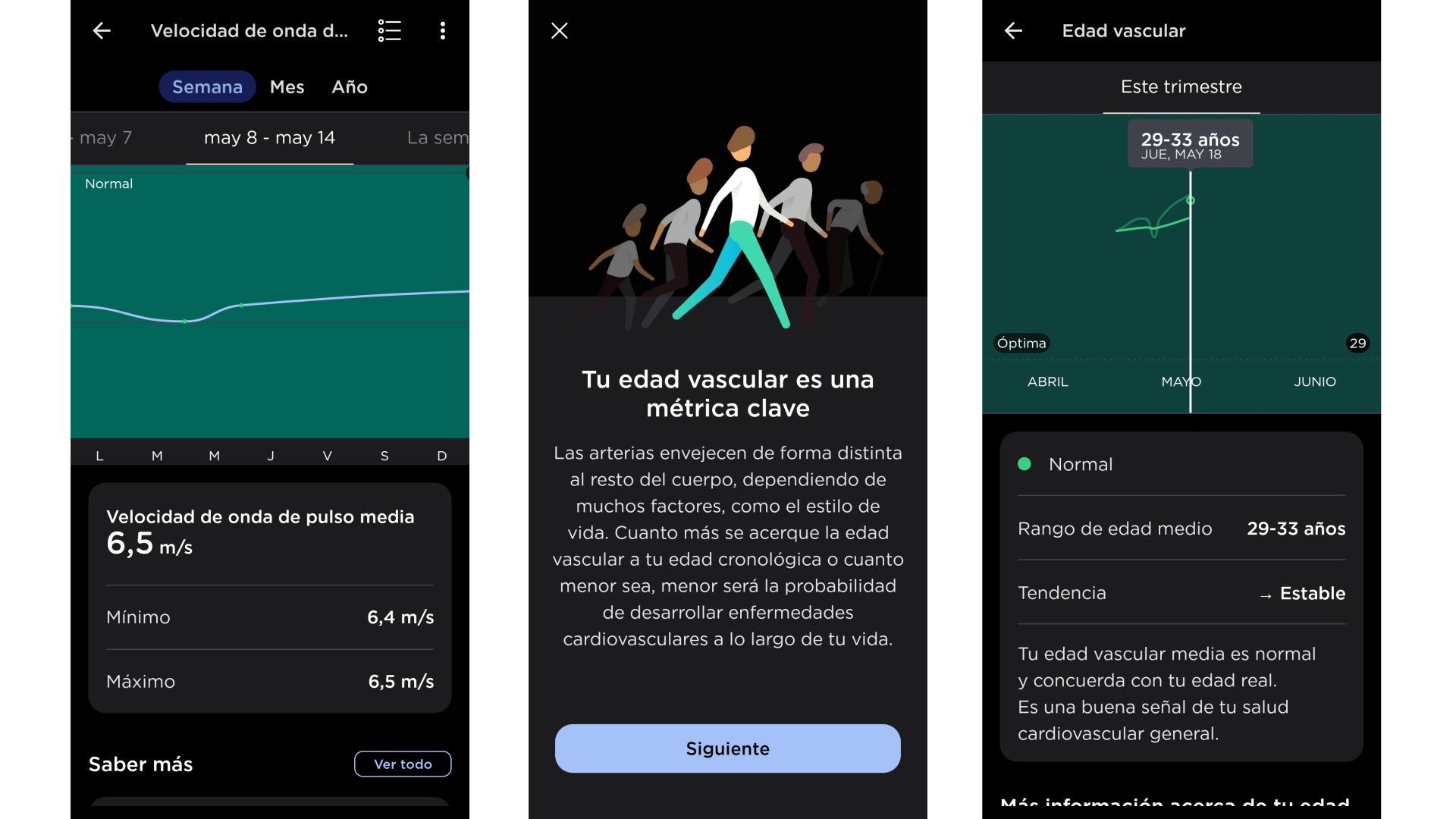 Algunas de las métricas y las explicaciones que se muestran en la app.