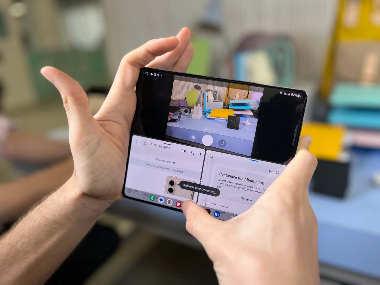 La multitarea en el Galaxy Z Fold 5.