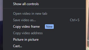 Qué buscar cuando haces clic derecho en el vídeo incrustado. 