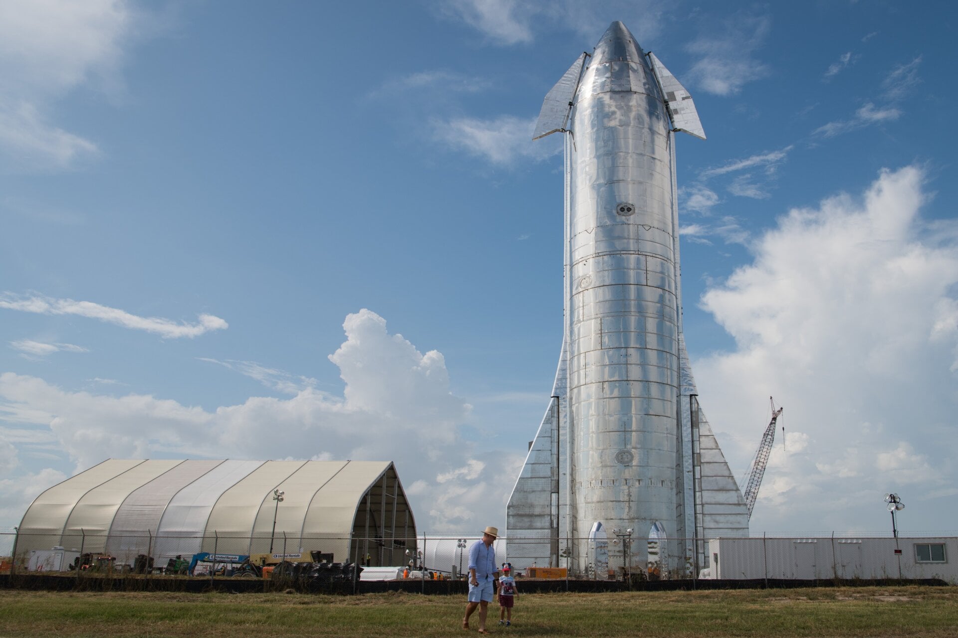 Un prototipo de la Starship de SpaceX en Boca Chica, Texas, en septiembre de 2019.