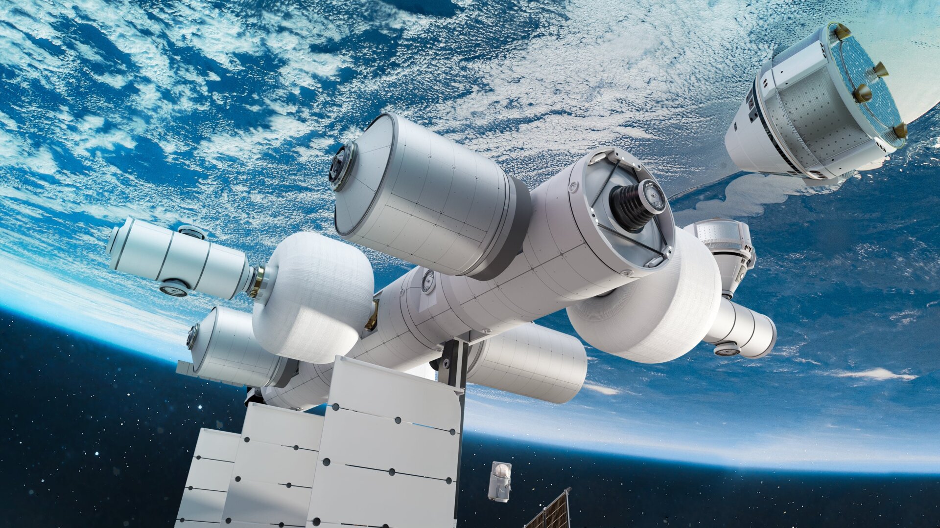 Una interpretación artística de la estación espacial Orbital Reef.
