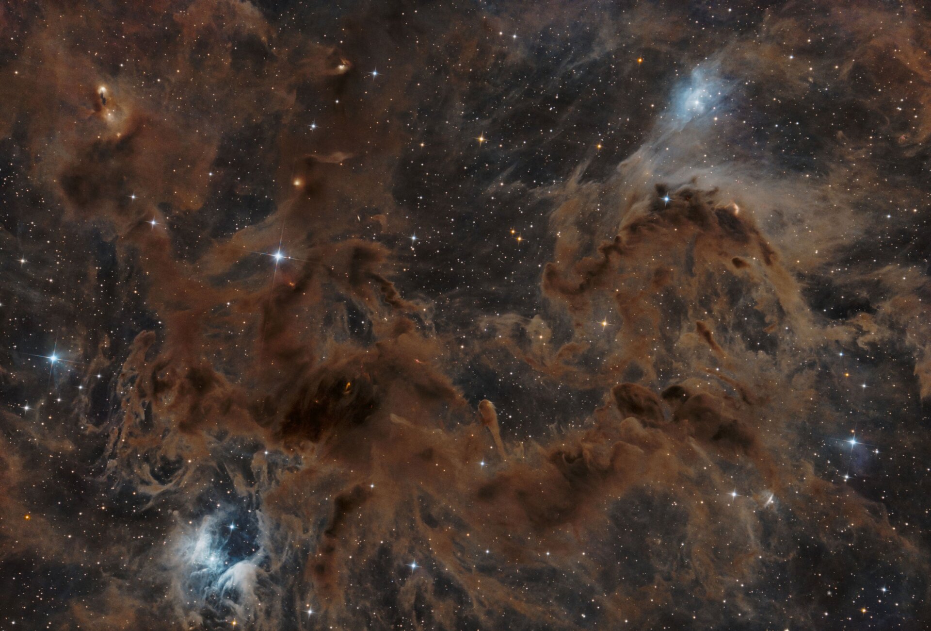 Una nube molecular repleta de gas y polvo.