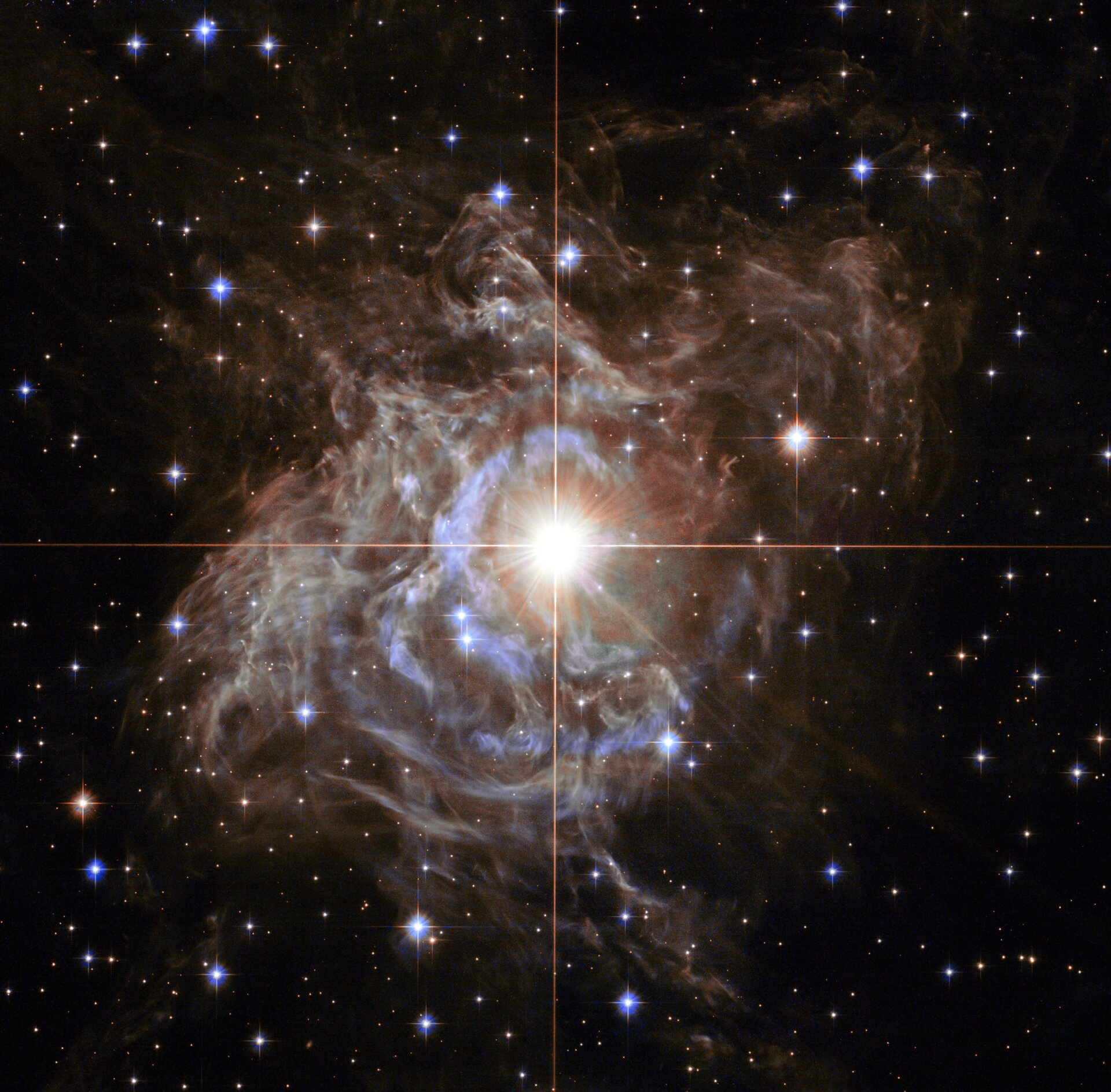 Una imagen del Hubble de la estrella variable cefeida RS Puppis.