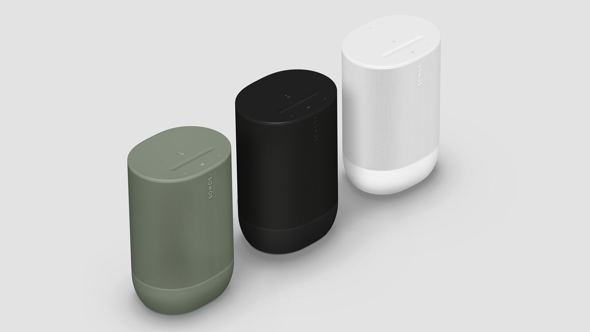 Sonos Move 2 viene en negro, blanco y un nuevo tono oliva terroso. 
