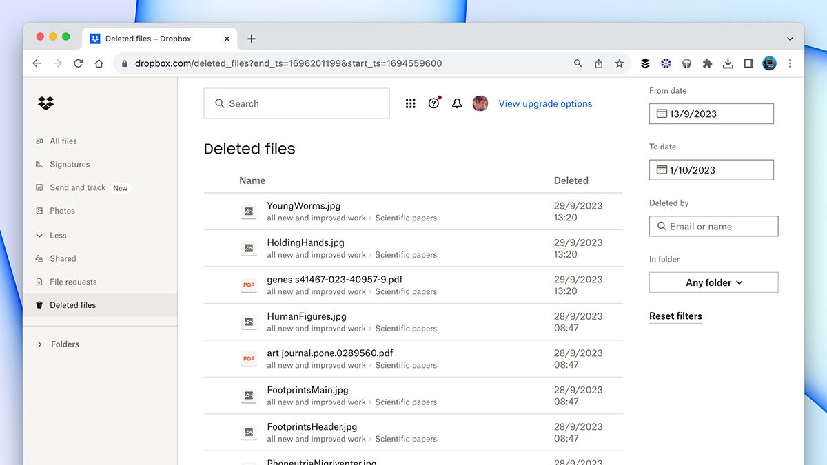 Screenshot: Dropbox