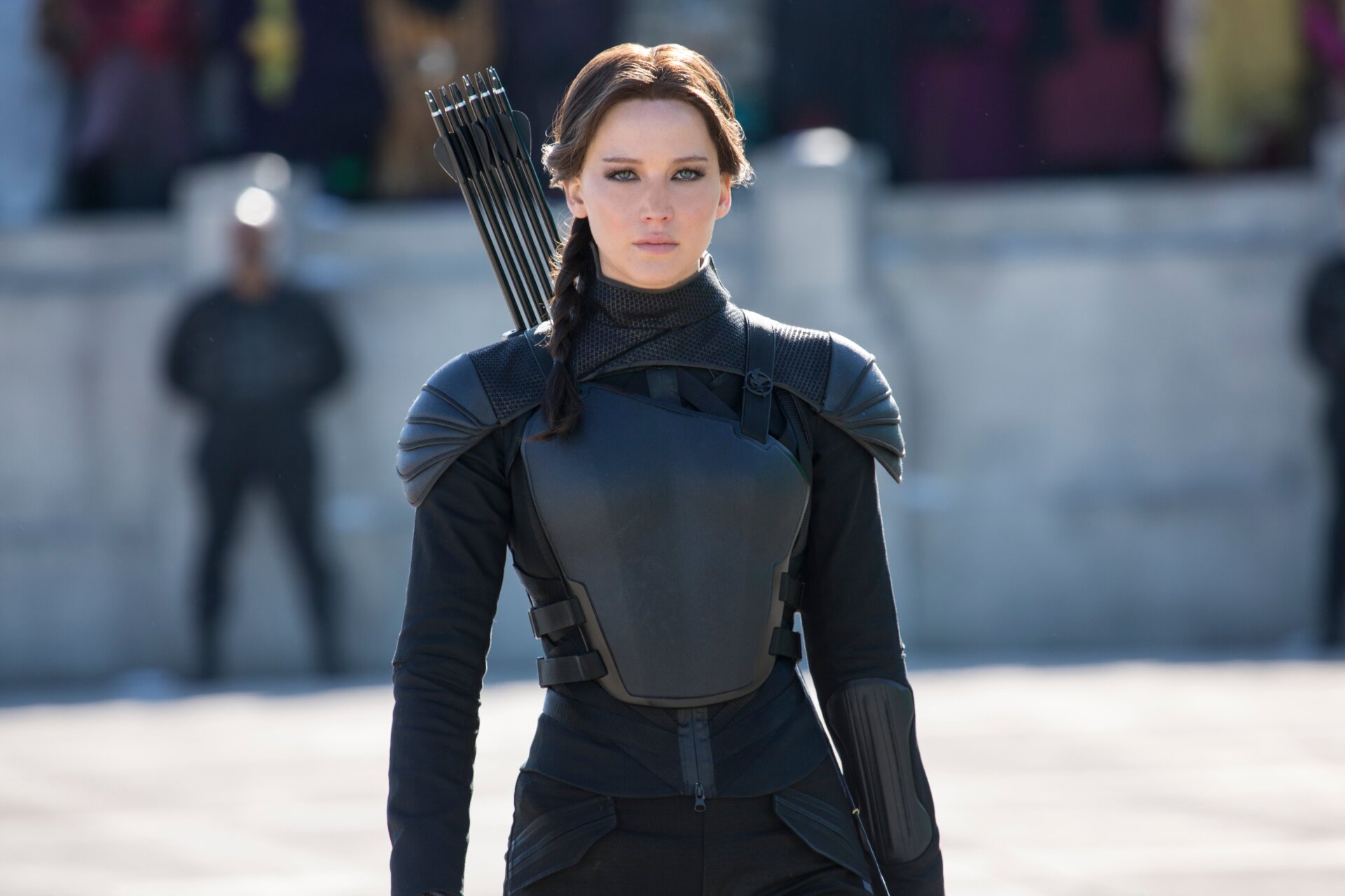 Jennifer Lawrence como Katniss Everdeen en Sinsajo Parte 2